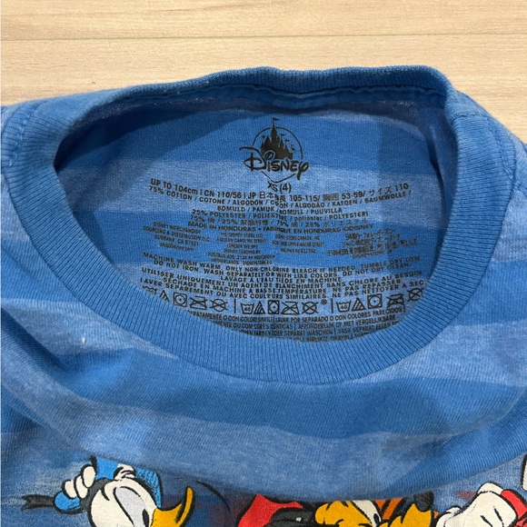 Disney Blue T-Shirt with Cartoon Print Size 4T - Picture 4 of 6